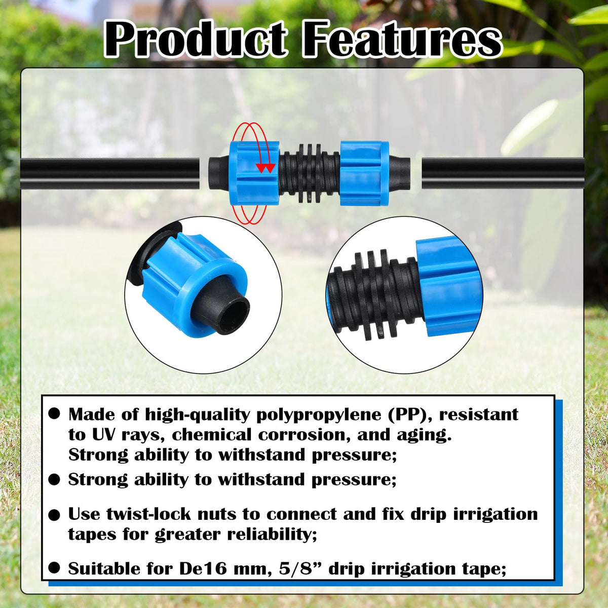 Tujoe easy-install barb-pipe guide enables quick setup.