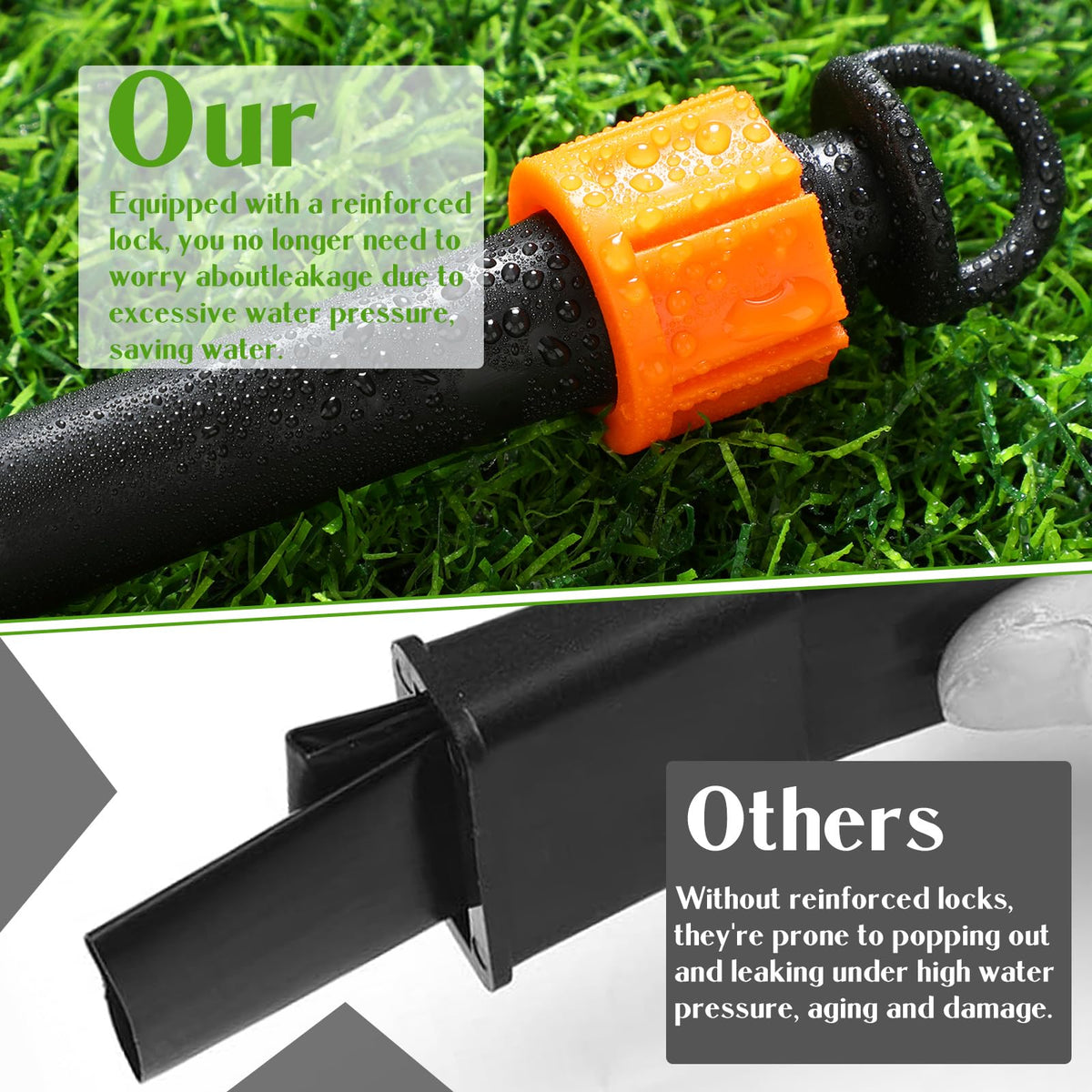 Tujoe easy-install end cap plugs slide onto tubing for flexible layouts