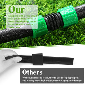 Tujoe leak-proof connection end keeps lines joined and drip systems running smoothly.