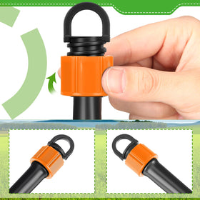Tujoe orange and black drip fittings for durable outdoor use