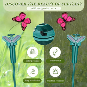 Tujoe weatherproof butterfly yard ornament withstands rain and heat.