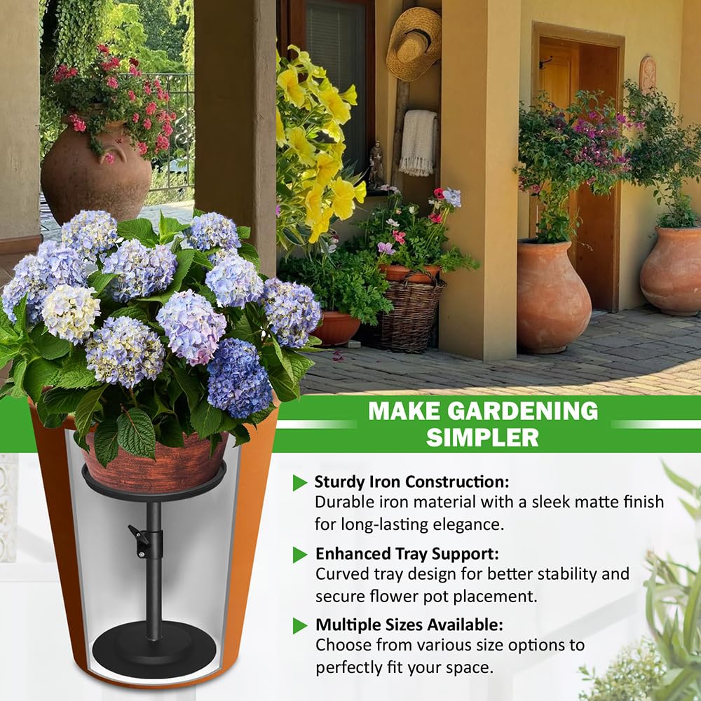 Tuling Home planter insert, top view showing adjustable poles for versatile pot sizes.