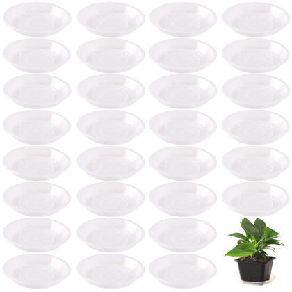 Tulpeed plant saucer clear tray 5-inch catching excess water to protect floors
