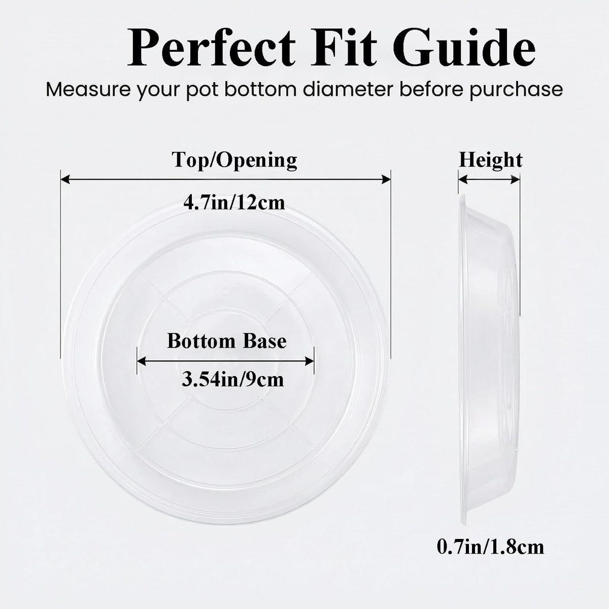 Tulpeed plant saucer clear tray 8-inch fits medium pots and keeps surfaces neat