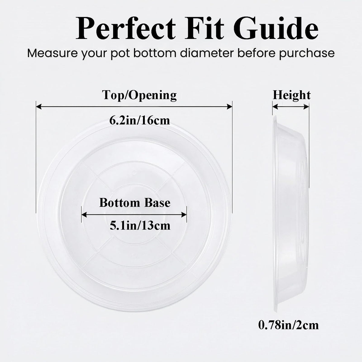 Tulpeed plant saucer sturdy plastic tray protects floors while moving pots