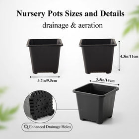 Tulpeed square pots drainage holes close-up for root health