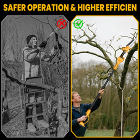 Easy setup: telescopic length, battery slot, ready to cut