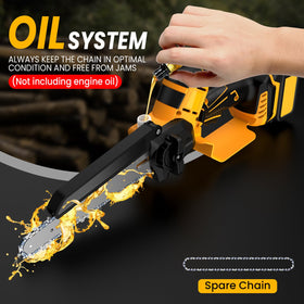 Tool-free chain tensioning makes maintenance quick and simple
