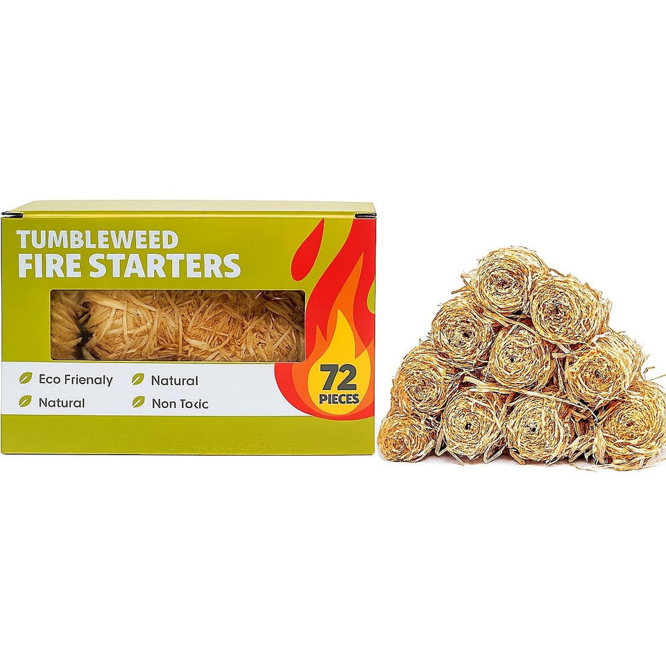 Tumbleweed Firestarters 72-count pack ready for quick, reliable ignition.