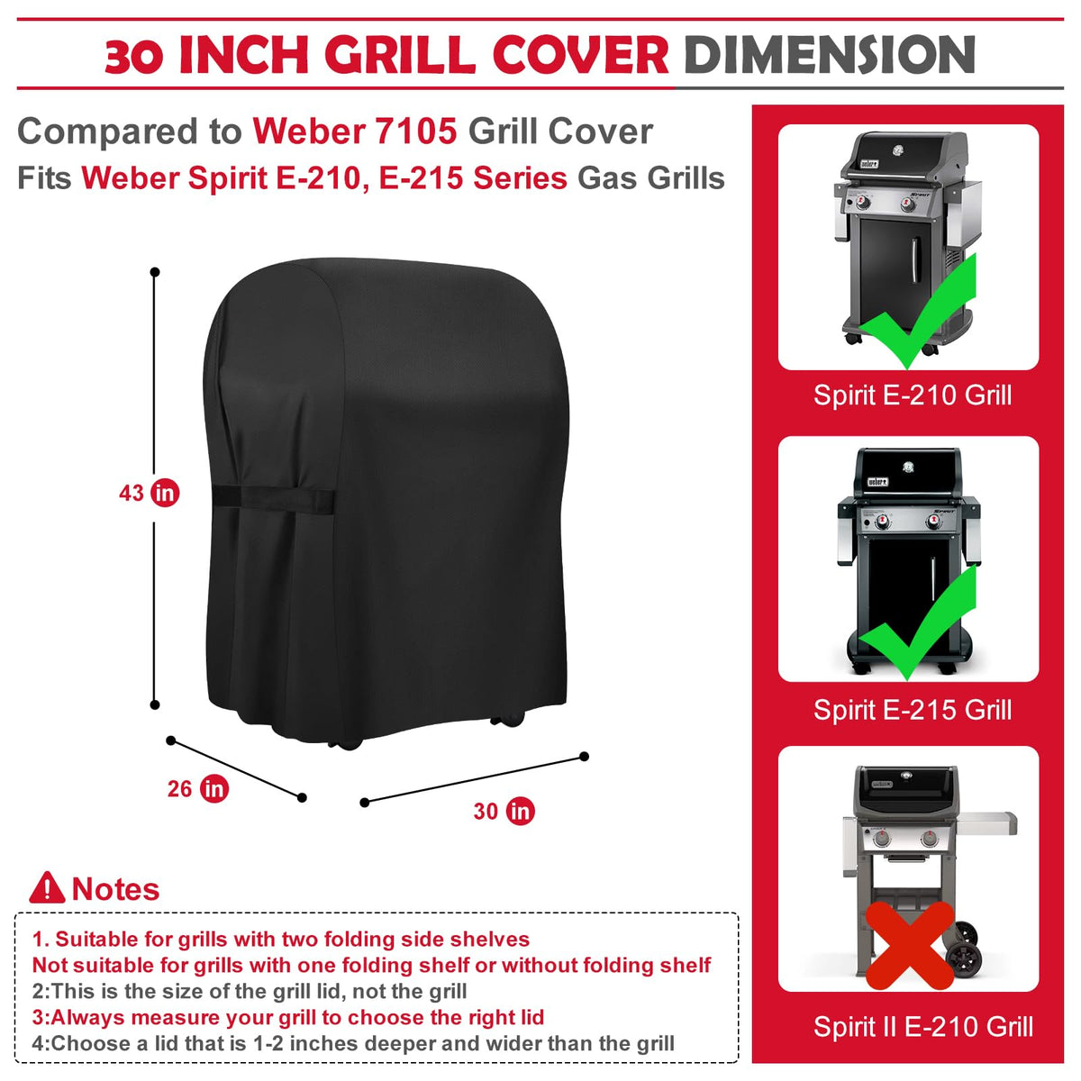 Tunansx Oxford 600D material shields your grill against wear and tear.