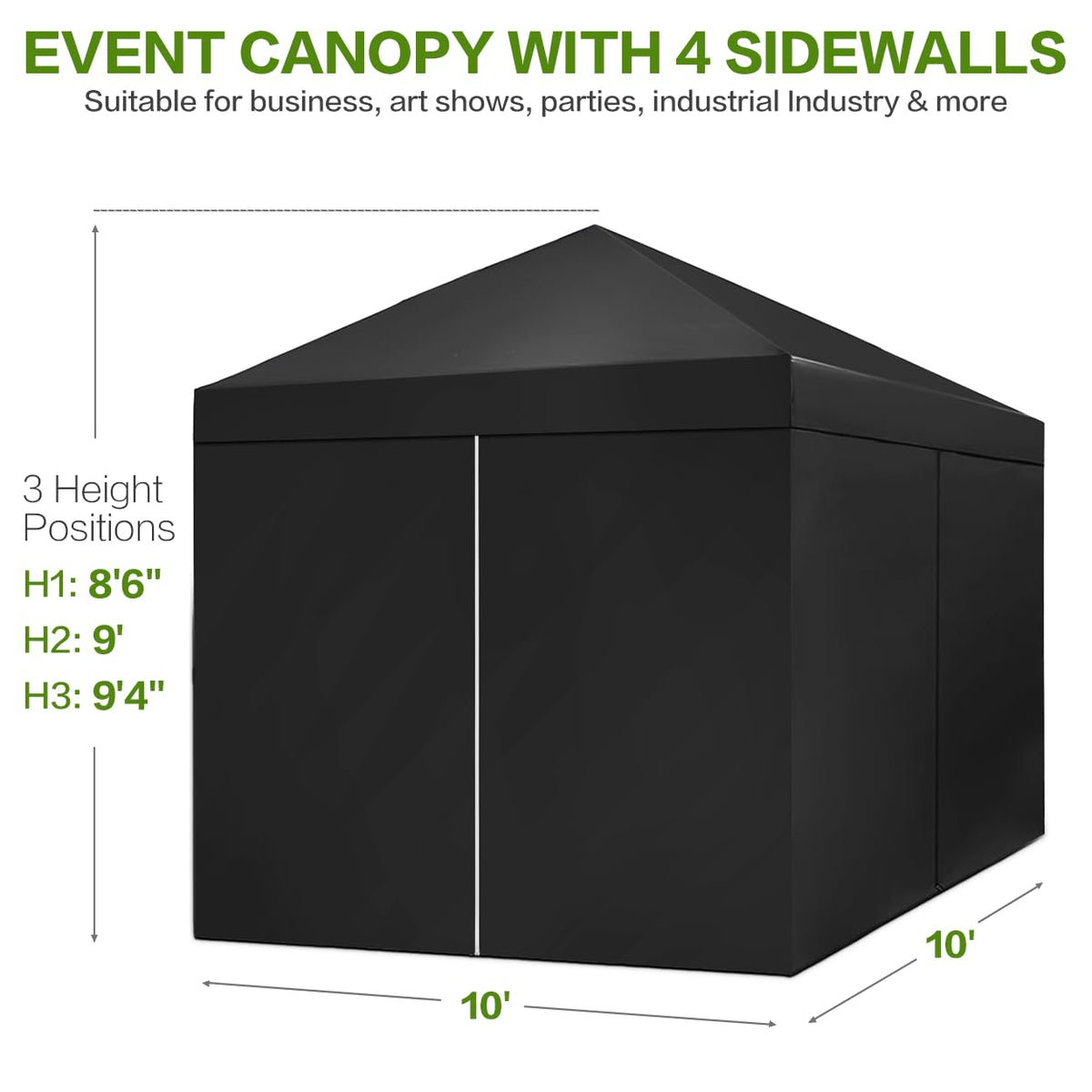 Tunbne canopy sidewall with six pockets for organized storage.