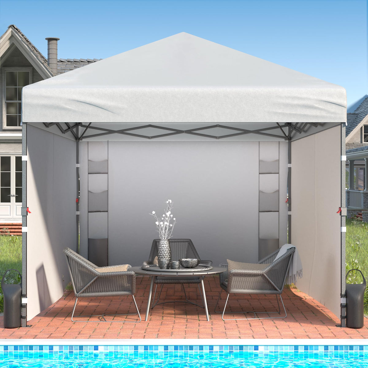Tunbne canopy sidewalls show versatile four-wall configuration for privacy