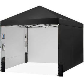 Tunbne pop-up canopy center lock in action for rapid outdoor setup.