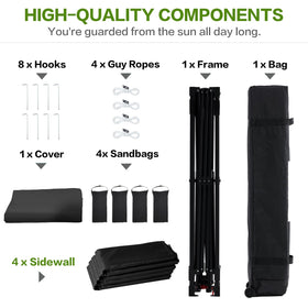 Tunbne rope kit with four ropes for wind resistance and stability.