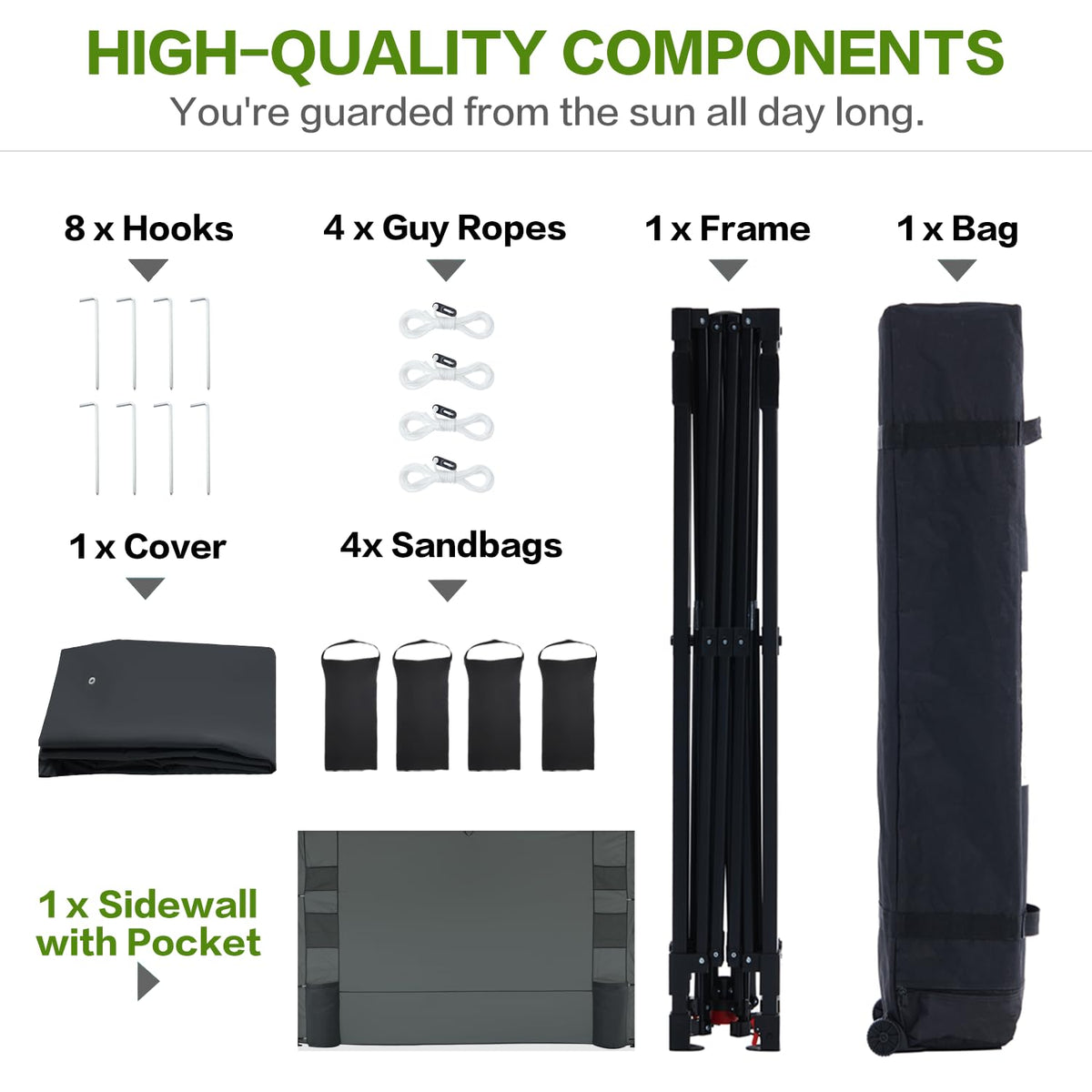 Tunbne sandbags for stable anchoring on windy outdoor spaces