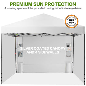Tunbne sidewall with 6 pockets keeps small items organized during events