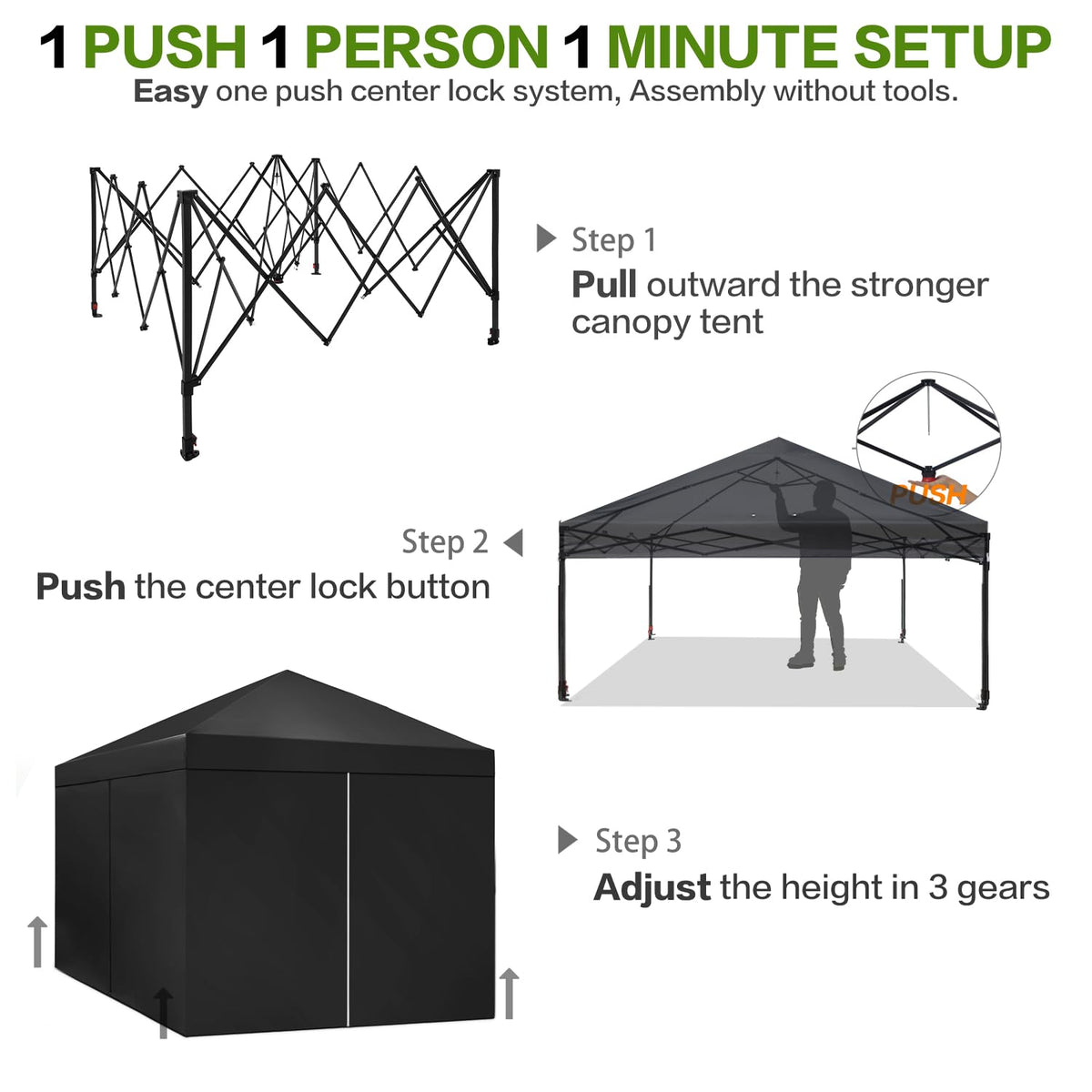 Tunbne canopy includes eight stakes for stable anchoring outdoors.
