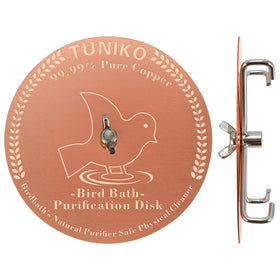 TUNIKO copper-disc base 4-inch for bird bath showing sturdy support and water contact