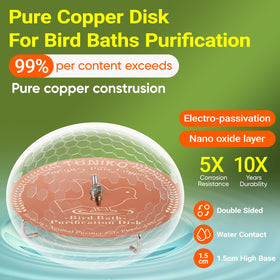 TUNIKO copper-disc installed in a bird bath for easy setup