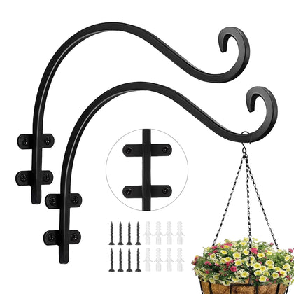 TUOBOUNDARY 12inch hanging basket hook outdoor—durable, rust-resistant garden display