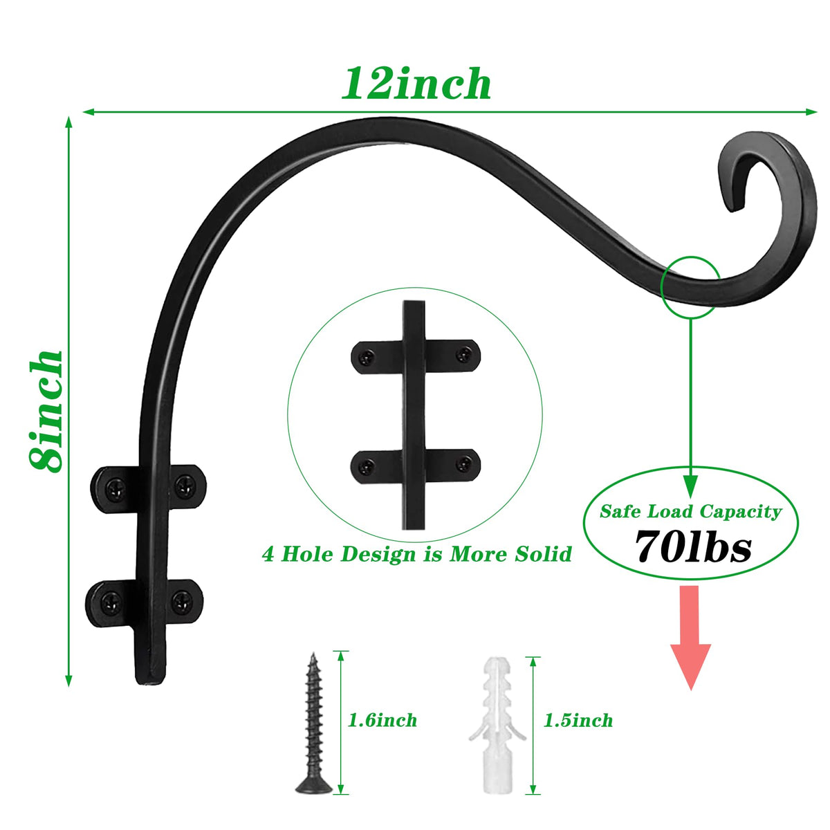 TUOBOUNDARY bird feeder hanger black coat—heavy-duty, weatherproof support