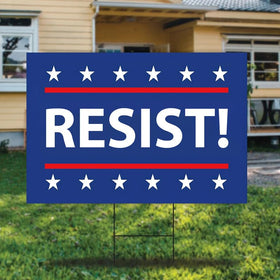 TUOCYERD Resist! sign weatherproof materials resist rain and sun.