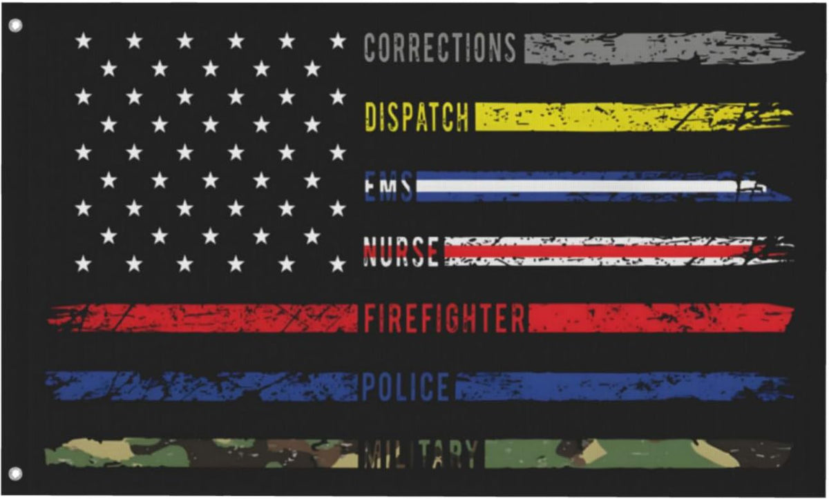 TUOCYERD first responders flag 3x5 ft front view for outdoor display and tribute