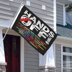 TUOCYERD Hands Off Flag brightens homes and gardens with a meaningful decor statement.