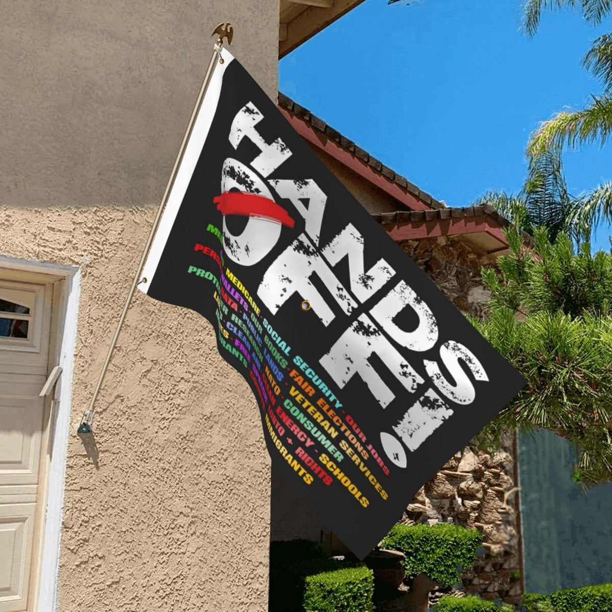 TUOCYERD protest flag with vibrant colors enhances visibility at rallies.