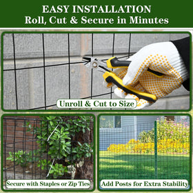 TUOKS chicken coop setup with vinyl coated wire for easy installation.