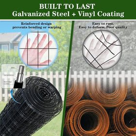 TUOKS weather-resistant vinyl coating protects against rust and UV damage.