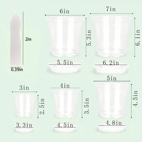 Tuphuvy clear nursery pot 4-inch with drainage holes for easy watering
