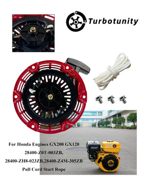 TURBOTUNITY recoil starter packaging — bubble bag and plastic bag included.