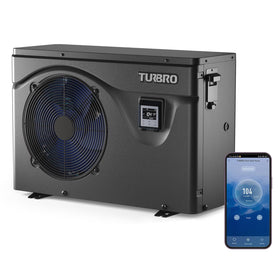 TURBRO Beluga B50V exterior unit powering efficient pool heating.