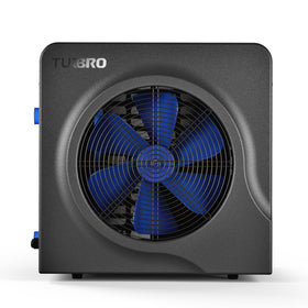 TURBRO Manatee M18 front view shows compact heat pump for versatile pool setups