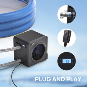 TURBRO Manatee M18 pool-side unit in use beside an above-ground pool