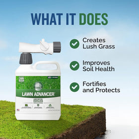 Turf Titan hose-end sprayer applying even coverage across large lawns