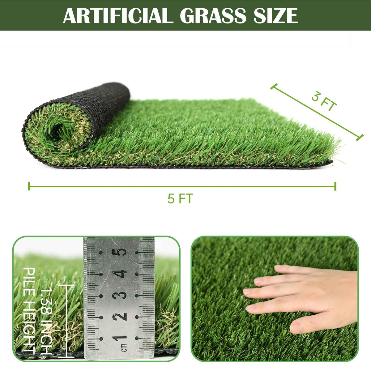 TURF XPRESS patio installation view with quick rollout and greenery.