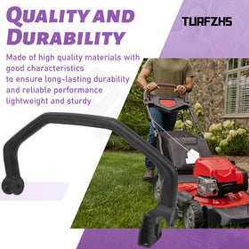 TURFZHS easy-install drive handle demonstrates quick maintenance for lawn care.