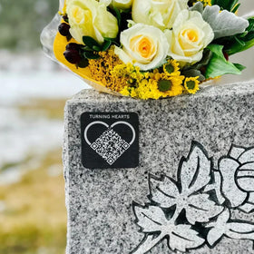 Turning Hearts family history memories preserved with QR medallion