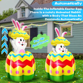 TURNMEON inflatable with ground stakes and rope for stable outdoor setup.