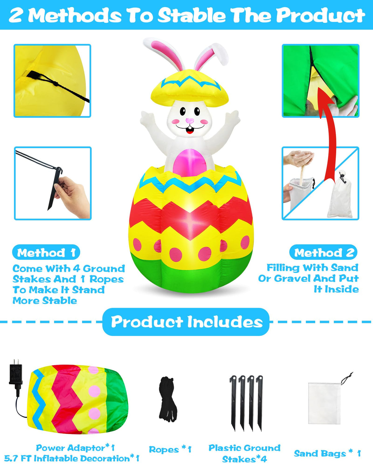 TURNMEON LED-lit Easter egg display adds charm to lawn parties.