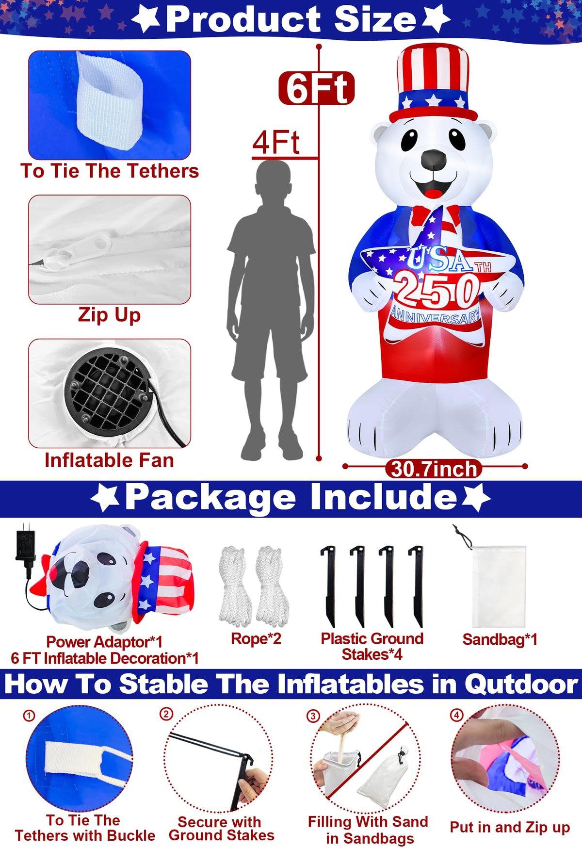 TURNMEON LED glow inflates with bright lights, for dazzling night-time display.
