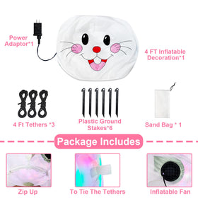 TURNMEON 4FT Easter inflatable bunny inflates quickly thanks to UL fan.