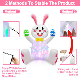 TURNMEON waterproof polyester fabric keeps the 4FT bunny outdoors protected in weather.