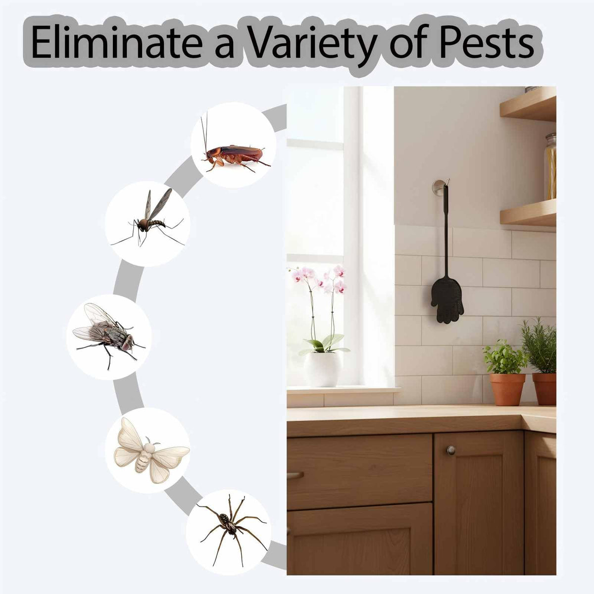 TurnOnLove compact lightweight design stores anywhere for quick pest control.