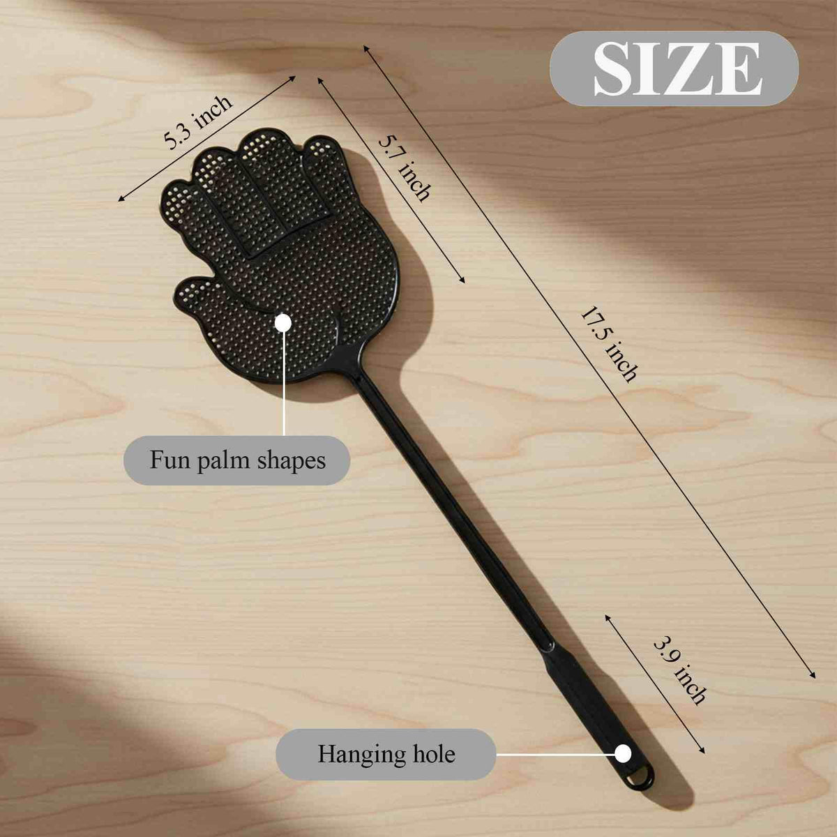 TurnOnLove flyswatter with non-slip handle in action chasing flies.