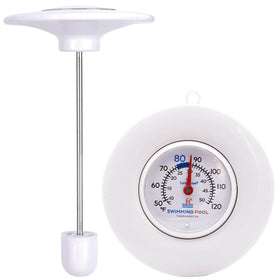 TurnOnLove floating pool thermometer with clear dial for quick readings.