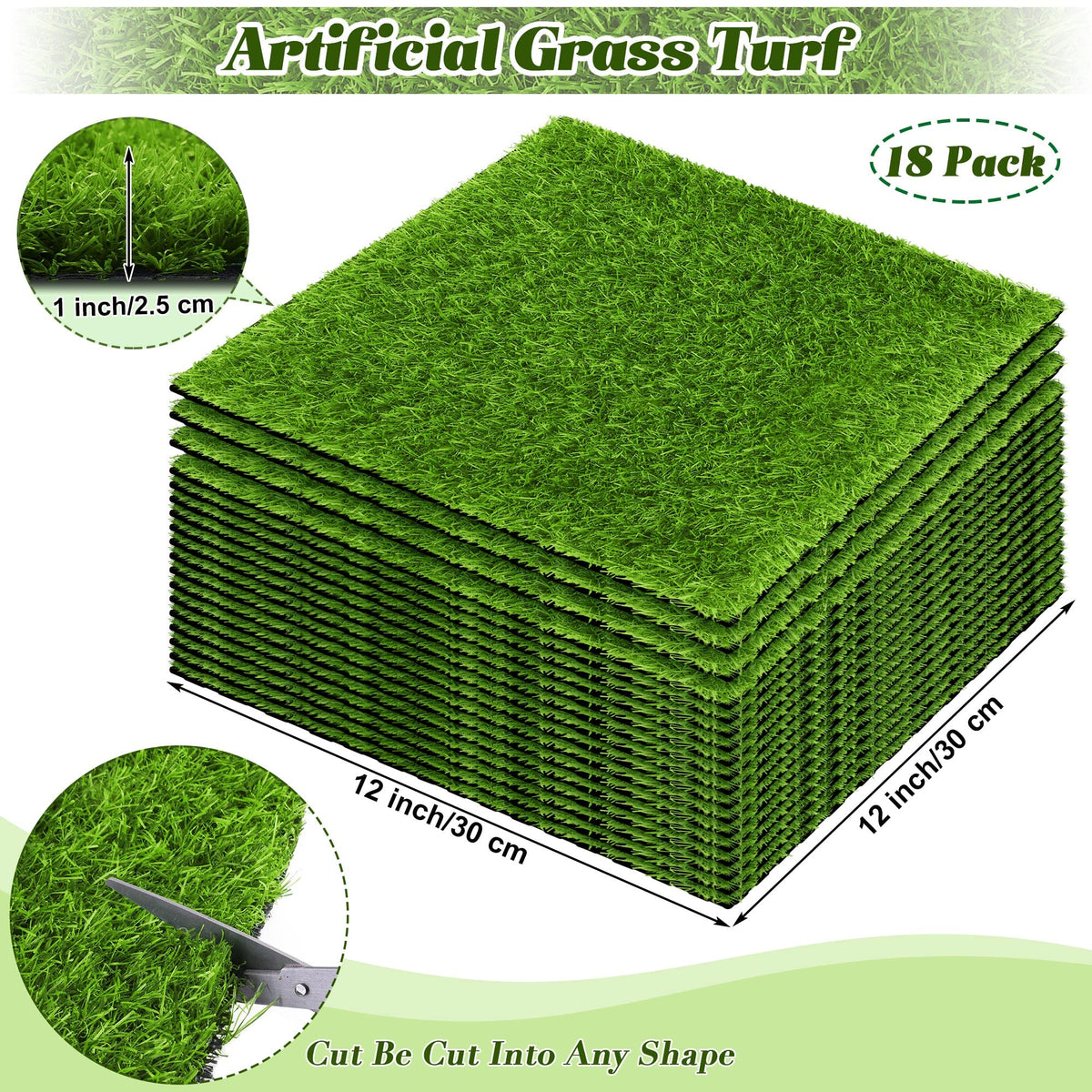 TURSTIN artificial grass mat pack 18 pieces ready for versatile indoor and outdoor use