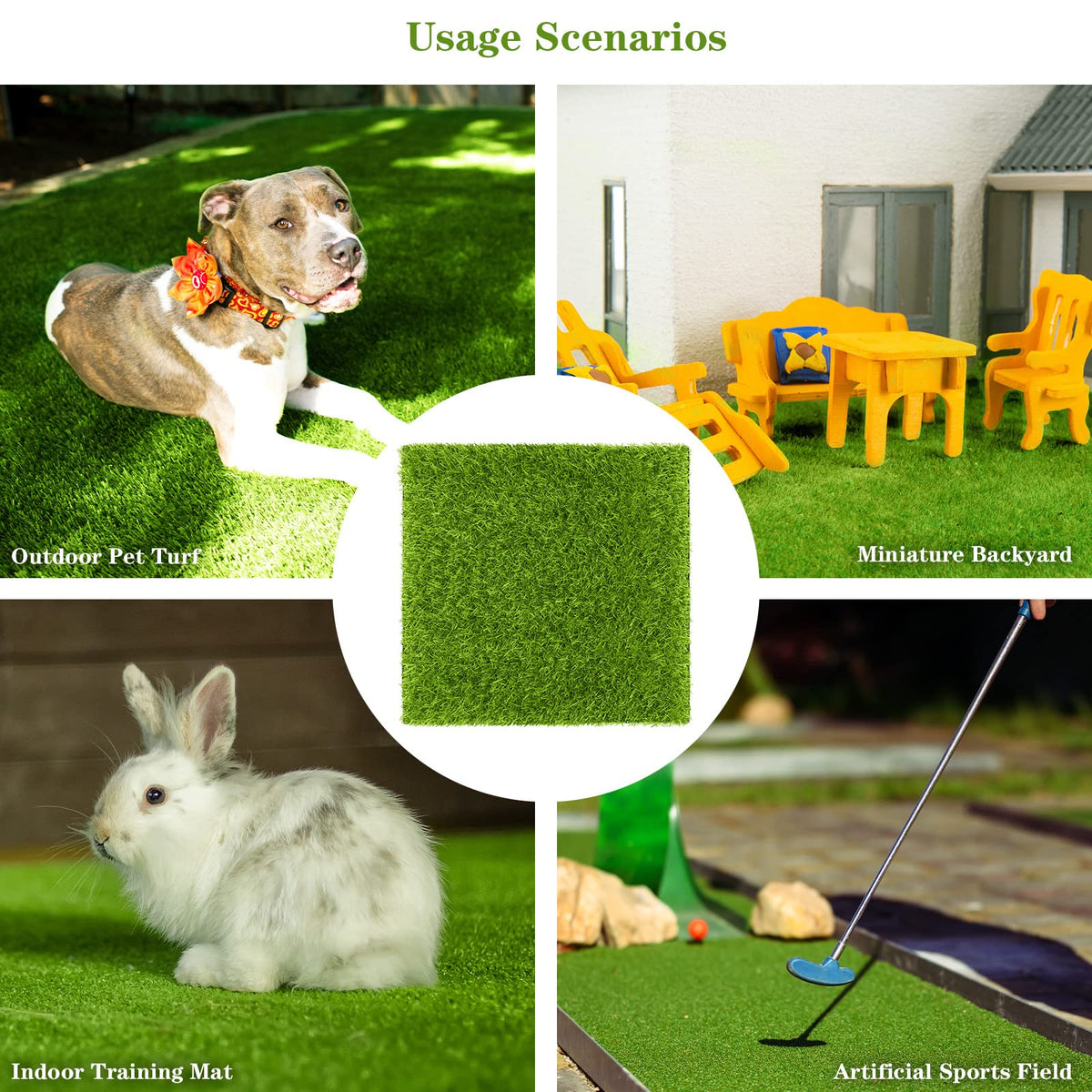 Easy to clean: TURSTIN grass tile rinse and hang dry